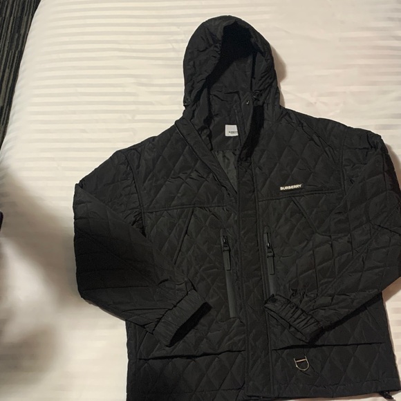 Burberry Black Hooded Quilted Jacket - Picture 1 of 4